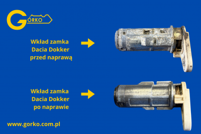 Uszkodzony i naprawiony zamek Dacia Duster