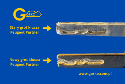 STARY I NOWY GROT KLUCZA PEUGEOT I CITROEN