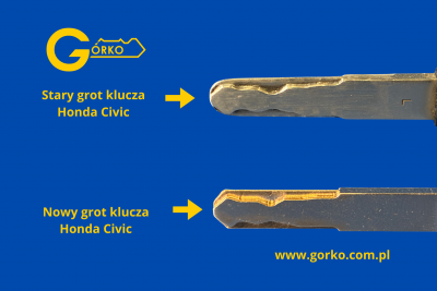 STARY I NOWY GROT KLUCZA HONDA