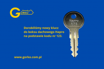 Jak dorobić zgubiony klucz do koksu Hapro?