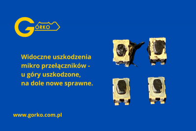 Uszkodzone oraz nowe przyciski pilota Renault Modus
