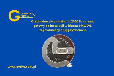 nowy akumulator panasonic vl2020 do klucza samochodu bmw x6