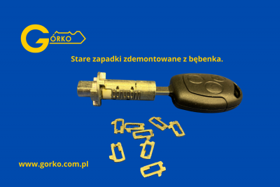 Wkład stacyjki i stare zapadki wkładu Ford Fiesta MK7