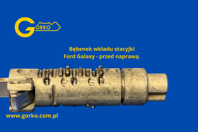 Bębenek wkładu stacyjki Ford Galaxy II przed regeneracją