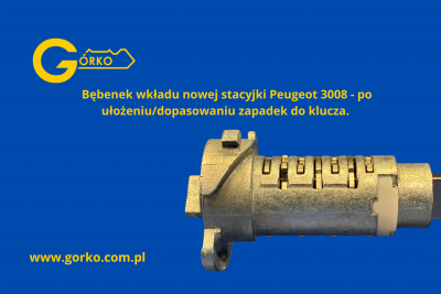 Peugeot 3008 2014 – nowy bębenek stacyjki 