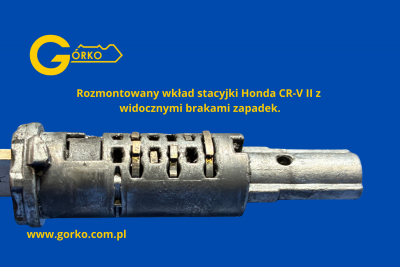 Uszkodzony wkład stacyjki Honda CR-V II