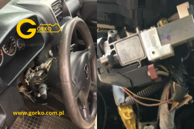Zablokowana stacyjka Honda CR-V II w trakcie demontażu