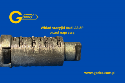 bębenek wkładu stacyjki przed naprawą