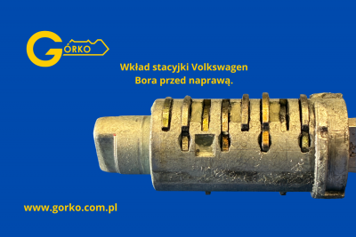 bębenek wkładu stacyjki Volkswagen Bora 2005 przed regeneracją w naszym serwisie