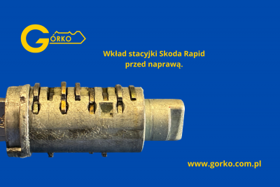 Uszkodzony bębenek wkładu stacyjki Skoda Rapid