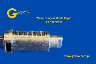 Naprawiony bębenek wkładu stacyjki Skoda Rapid