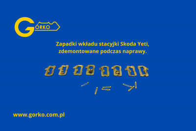 Zapadki wkładu stacyjki Skody Yeti przed wymianą