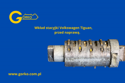 wkład stacyjki Volkswagen Tiguan przed naprawą