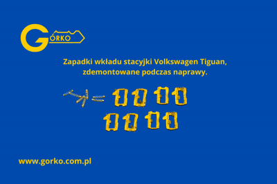 Zapadki stacyjki Volkswagen Tiguan przed naprawą