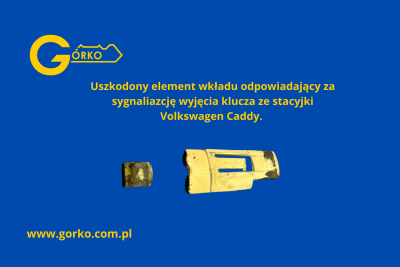 Części wkładu stacyjka Volkswagen Caddy III przed naprawą