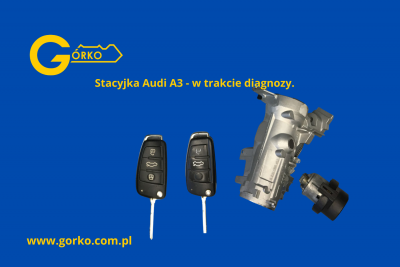 Stacyjka Audi A3 Sportback 2010 przed naprawą – zacięty wkład i zużyte kopyto