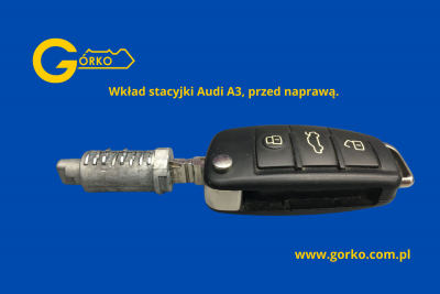 Wkład stacyjki Audi A3 Sportback 2010 przed naprawą 