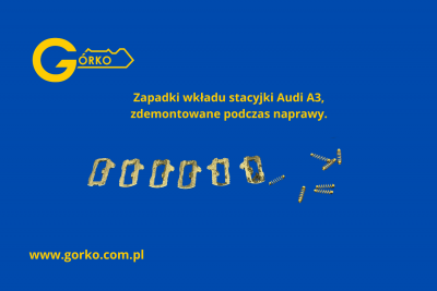 Stacyjka Audi A3 Sportback 2010 przed naprawą – zacięty wkład 
